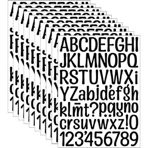 690Pcs 1.5 Inch Letter Stickers, 10 Sheet Vinyl Letter Stickers Waterproof Alphabet Stickers, Self-Adhesive Letter Sticker for Class Office Arts Crafts Sign Poster Mailboxes Handbook (1.5In, Black)
