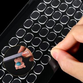 300pcs Clear Tack Putty for Figures, Removable Gel Glue Putty Adhesive Tacky Putty Double Sided Sticky Dots Stickers Wax Mounting Putty for Poster Wall Hanging Museum Crafts, 0.51x0.31"