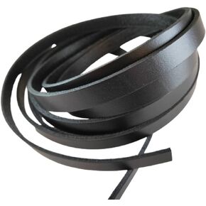 Black Genuine Leather Strap Thick (5-6 oz) Long 78" Wide 3/8" Leather Strip for DIY Arts & Craft Projects Clothing Jewelry