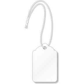 #5 (1¾" x 1-1/8") - White Merchandise Tag, Merchandise 12pt Tag, 1000 Tags/Pack, 1.125" x 1.75"