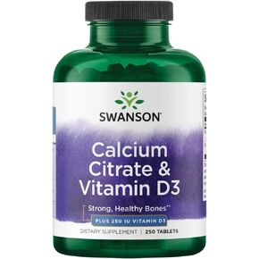 Swanson Calcium Citrate & Vitamin D 250 Tabs