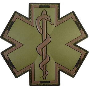 Olive Drab mult1cam OD EMS EMT Medic Paramedic Skull Morale PVC Hook Patch