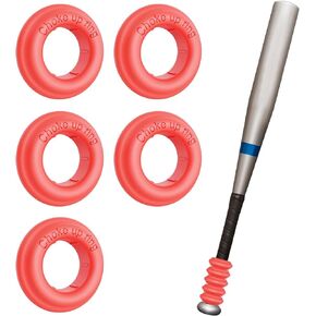 5 Packs Baseball Bat Grip Choke Up Rings Choke Ring Baseball Softball Teeball Tball Bat Choke Up Ring Bat Knob Baseball Bat Accessories- Red Color