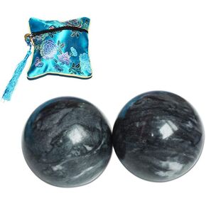 Chinese Marble Natural 3.5 cm Hand Balls Black Gray Health Exercise Stress Balls Baoding Balls Relieve Hand Exercise in Saudi Arabia