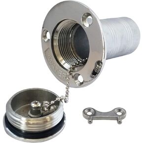NRC&XRC New Casting 1-1/2"(38mm) Boat Deck Fill/Filler with Key Cap Marine 316 Stainless Steel Hardware for Boat Yacht Caravan