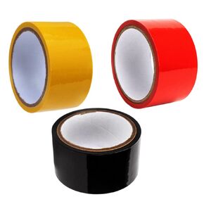 3 Rolls Non Stick Static Tapes,No Glue Electrostatic Adsorption Sticky Residue Tape， Black & Red &Yellow