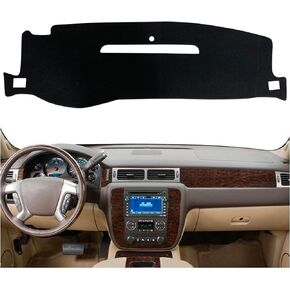 Dash Mat Cover Custom Fit for Chevy Chevrolet Silverado/GMC Sierra Truck 2007-2013, Compatible with Chevy Suburban Tahoe Avalanche/GMC Yukon SUV 2007-2014 Accessories (Red Rim)