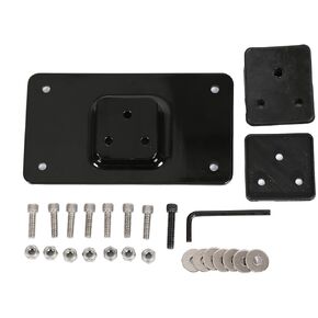 ECOTRIC 3-Hole Laydown License Plate Mount Bracket Compatible with 1973-Up Harley Davidson License Plate Mounting Kit (Black)