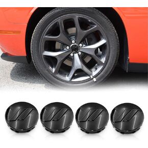 4 Pieces 2 1/2" 64mm Glossy Black Slashes // Car ABS Plastic Custom Hub Wheel Center Caps Fit for Charger Challenger with 20" Wheels 6CZ27DX8AA