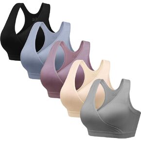 HBselect Nursing Bras for Breastfeeding, Maternity Nursing Sleep Bra Wireless Pregnancy Sleep Bralette 1/5 Pack