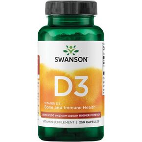 Swanson Higher Potency Vitamin D-3 2000 Iu - "Sunshine Vitamin" Bone, Immune Support (50 mcg) 250 Capsules