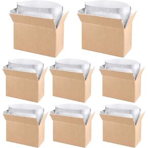 8 Pack Double Insulated Shipping Boxes for Frozen Food, Cold Delivery Carton with Aluminum Foil Liner, Large Cooler Boxes for Shipping Mailing Packing – Box Inside 11 x 6 x 7 inch in Kuwait
