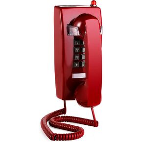 هاتف حائط Yopay Old Style Retro Wall Phone، هاتف أرضي سلكي مبتكر مع التحكم في مستوى صوت الهاتف للمنزل والفندق والحمام وغرفة المعيشة والمدرسة والمكتب، أحمر in Kuwait