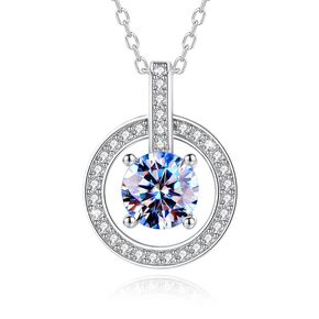 Handmade Sterling Silver Necklace Rhombus Moissanite Pendant With Gift Wrapped Box For Her Woman Wife Girlfriend Daughter Present For Birthday Valentine Wedding Anniversary