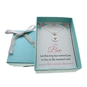 Bee Necklace in Sterling Silver. Inspirational Gifts. Bee Jewelry. Honey Bee. Save the Bees. Gift for Her. Nature Lover
