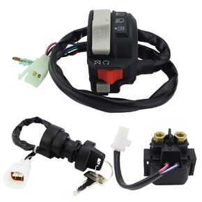 Left Handlebar Switch & Solenoid Relay & Ignition Switch for Yamaha Big Bear 350 YFM350 97-98 Grizzly 600 YFM600 00-01 Wolverine 350 YFM350 96-01 Kodiak 400 YFM400F 96-98 4GB-83973-09-00