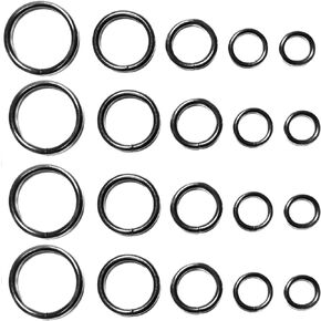 50 Pcs Gun black Assorted Multi-Purpose Metal O Ring for Hardware Bags Ring Hand DIY Accessories - 13mm, 15mm, 20mm, 25mm, 32mm (O ring-Gun black)