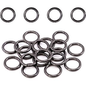 Swpeet 60Pcs Heavy Duty 3/4 Inch - 20mm Gun-Black Multi-Purpose Metal O Ring Metal Rings for Hardware Bags Ring Hand DIY Accessories Keychains Belts and Dog Leas (Gun-Black, 3/4 Inch)