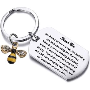 FUSTMW Thank You Gifts Bumble Bee Keychain Appreciation Gifts for Teacher Coach Mentor