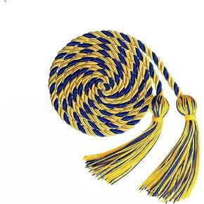 COLORFUL BLING Ribbon Rope Braided Class of 2024 Graduation Necklace Leis Gifts Party Accessories for Women and Men Handmade Ribbon Bow Closure Chunky Jewelry for School College