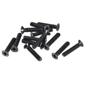 uxcell M4 x 20mm Phillips Screw Fastener Black for Laptop PC TV Fan Switch 50pcs