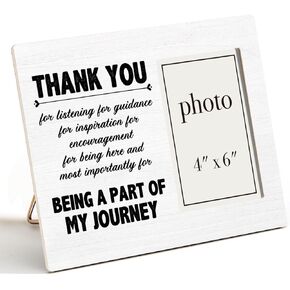 Thank You Gift Wood Picture Frame, Appreciation Gifts for Teacher Coworkers Boss Mentor Leader Friends, 4 x 6 Inch Photo