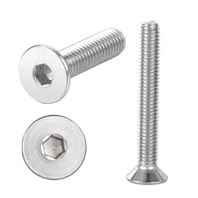 M6-1.0 x 65mm 304 Stainless Steel 18-8 (A2-70) Flat Head Screws, Countersunk Bolts Allen Hex Drive Socket Cap Screws, Fully Threaded, 20-Pack