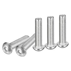 M10-1.5x50mm Button Head Socket Cap Screws - 5Pack - Good for Machine - 304 Stainless Steel 18/8 - Hex Drive Full Thread Fasteners