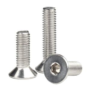 M8-1.25 x 60mm Flat Head Socket Cap Screws Bolts, Stainless Steel 18-8 (304), Bright Finish, Allen Socket Drive,Machine Screws Inner Hex Screw Fasteners Bolts 10 Pcs