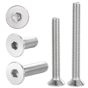 1/4-20 x 1-1/4" Countersunk Bolts Flat Head Screws, A2-70 Stainless Steel Allen Hex Drive Socket Cap Bolts Screws Fully Threaded, 25PCS