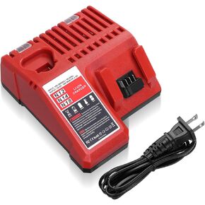 Powerextra 18V Replacement Rapid Charger for Milwaukee M12 & for M18, Compatible with 48-59-1812/48-11-2420/48-11-2440/48-11-1820/48-11-1840/48-11-1850/48-11-1815/48-11-1890