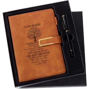 kullder Leather Notebook Gifts for Boys Personalized Journal for Son from Mom Custom Journal A5 Travel Diary Vintage Leather Sketchbook Birthday Christmas for Son Perfect Box Gift Set with Pen