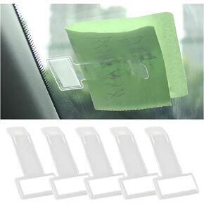 Car Windshield Parking Ticket Holder, 5 Pieces Auto Plastic Transparent Visible Invoice Clip with Adhesive Tape, Vehicle Windscreen Parking Permit Ticket Holder Clip, Car Accessories
