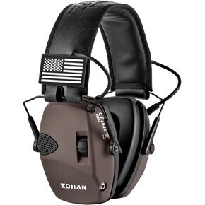 ZOHAN UPGRATED EM054 Electronic Shooting Ear Protection with 4X Sound Amplification, Slim Active Noise Reduction Earmuffs for Gun Range