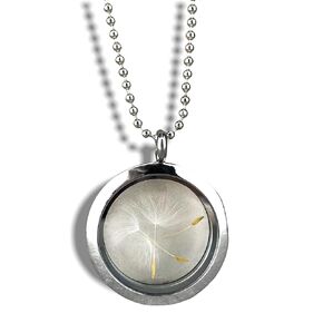 Make a Wish Real dandelion locket necklace 23inch - with jewelry box - flowers natural jewelry