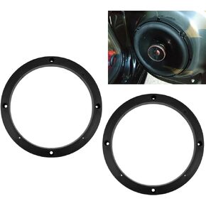 RYANSTAR RACING 2PCS 6.5 inch Universal Car Door Speaker Mounting Ring Spacer Adapter ABS Car Speaker Spacers 6.5" Black