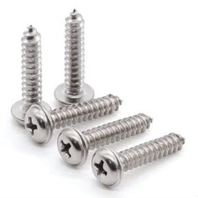 Glvaner M5 x 20mm (50 pcs) Stainless Steel Pan Washer Head Phillips Drive Self Tapping Screws, 304 Stainles Steel 18-8 Wood Screws, Sheet Metal Screws, Full Thread