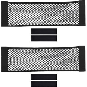 Elastic Mesh Cargo Net,Cargo Net Wall Storage,Cargo Net Pocket for Rv,Car,Boat,2 Pcs with Tape Stickers,31.5×9.8 Inch