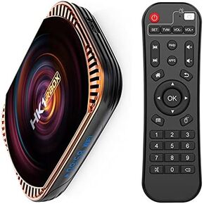 Android 11.0 TV Box 4GB RAM 64GB ROM TV Box HK1 Box X4 Amlogic S905X4 64-bit Quad Core with Dual Wi-Fi 2.4G/5.0G, BT 4.0/ 3D Ultra HD 8K/ H.265/ 1000M LAN/USB 3.0 Smart TV Box