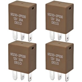 Relay 95230-2P030 (Set of 4), 4 Pins Multi-Purpose Power Relay 12V 35A, Compatible for Hyundai, Kia Vehicles