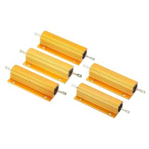 PATIKIL 100W 0.01 0.1 0.2 0.33 0.5 Ohm Aluminum Shell Resistor, 5 Pack Aluminum Housing Resistor Housed Case Wirewound Resistors Screw Tap Power Resistor