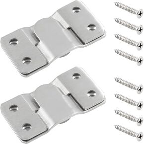 10 Sets Flush Mount Bracket with Screws, Heavy Duty Picture Hangers, Stainless Steel Z Clip Bracket Picture Wall Mount Hardware for Wall Hanging Large Pictures, Art Paintings, 1.69" x 0.75"