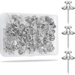 KURUI 60Pcs Double Headed Nails for Hanging Pictures, Wall Hangers Without Nails, Thumb Tacks for Wall, Renter Friendly Decor Push Pins for Tapestry Frame Art, no Nail Picture Hangers-Black