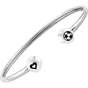 CENWA Soccer Bracelet Sports Bracelet End of Season Coach Gifts Adjustable Bracelet Gift for Soccer Mom