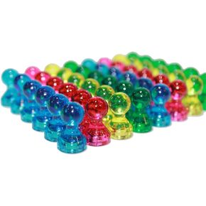 Assorted Acrylic Push Pin Magnets - Perfect as Refrigerator Magnets, Whiteboard Magnets, Office Magnets (48, Assorted)