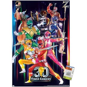 Power Rangers - 30th Group Wall Poster with Push Pins