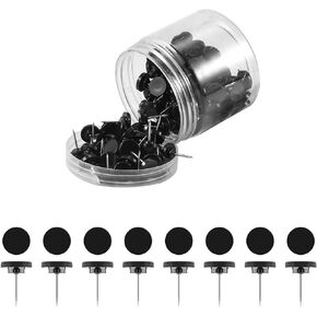 150pcs Push Pins, Plastic Head Thumb Tacks Steel Push Pins Big Head Push Pins Map Tacks Thumb Nails Flat Push Pins Thumb Pins Push Pins for Cork Board Picture Maps Posters Note (Black)…