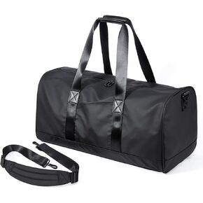 Mens Gym Bag with Shoe Compartment Travel Duffel Bags Overnight Bags for Women Waterproof Duffle Bag 33L Carry on Duffle Bags for Airplanes Black