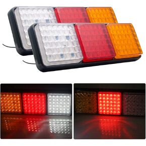 MACHSWON 2x LED Tail Lights 24V Brake Reverse 108LEDs Trailer Truck Boat Indicator Lights