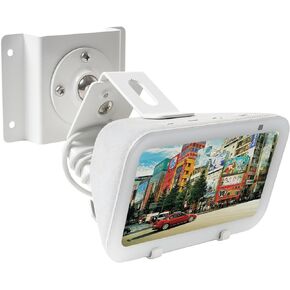 shinar Metal Wall Mount ONLY for Echo Show 5 (3rd Generation) - Swivels up to 360° / Tilts -70° / +70°,Mount Stand Compatible with Show 5 (3rd Gen)&iPhone Models with Wiremanagement (White)